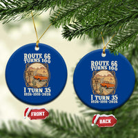Route Highway 66 Turns 100 I Turn 35 Ceramic Ornament Vintage 1991 Road Sign Classic Pickup Truck Lover 35th Birthday Gift