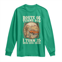 Route Highway 66 Turns 100 I Turn 35 Long Sleeve Shirt Vintage 1991 Road Sign Classic Pickup Truck Lover 35th Birthday Gift