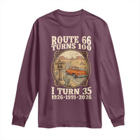 Route Highway 66 Turns 100 I Turn 35 Long Sleeve Shirt Vintage 1991 Road Sign Classic Pickup Truck Lover 35th Birthday Gift