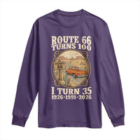 Route Highway 66 Turns 100 I Turn 35 Long Sleeve Shirt Vintage 1991 Road Sign Classic Pickup Truck Lover 35th Birthday Gift