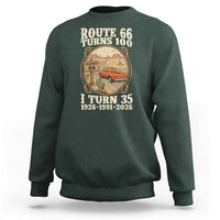 Route Highway 66 Turns 100 I Turn 35 Sweatshirt Vintage 1991 Road Sign Classic Pickup Truck Lover 35th Birthday Gift