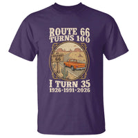 Route Highway 66 Turns 100 I Turn 35 T Shirt Vintage 1991 Road Sign Classic Pickup Truck Lover 35th Birthday Gift
