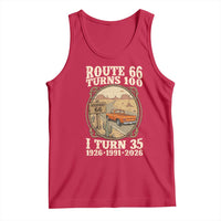 Route Highway 66 Turns 100 I Turn 35 Tank Top Vintage 1991 Road Sign Classic Pickup Truck Lover 35th Birthday Gift