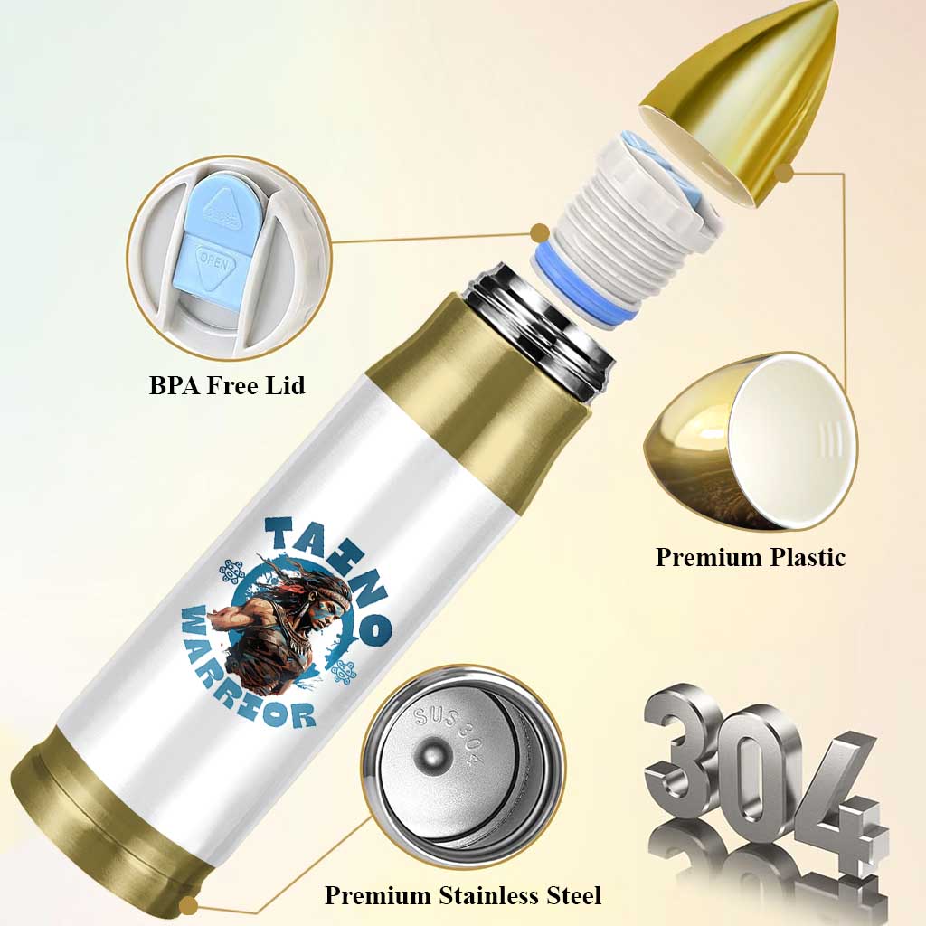 Taino Warrior Boricua Boriken Pride Indigenous Puerto Rican Bullet Tumbler