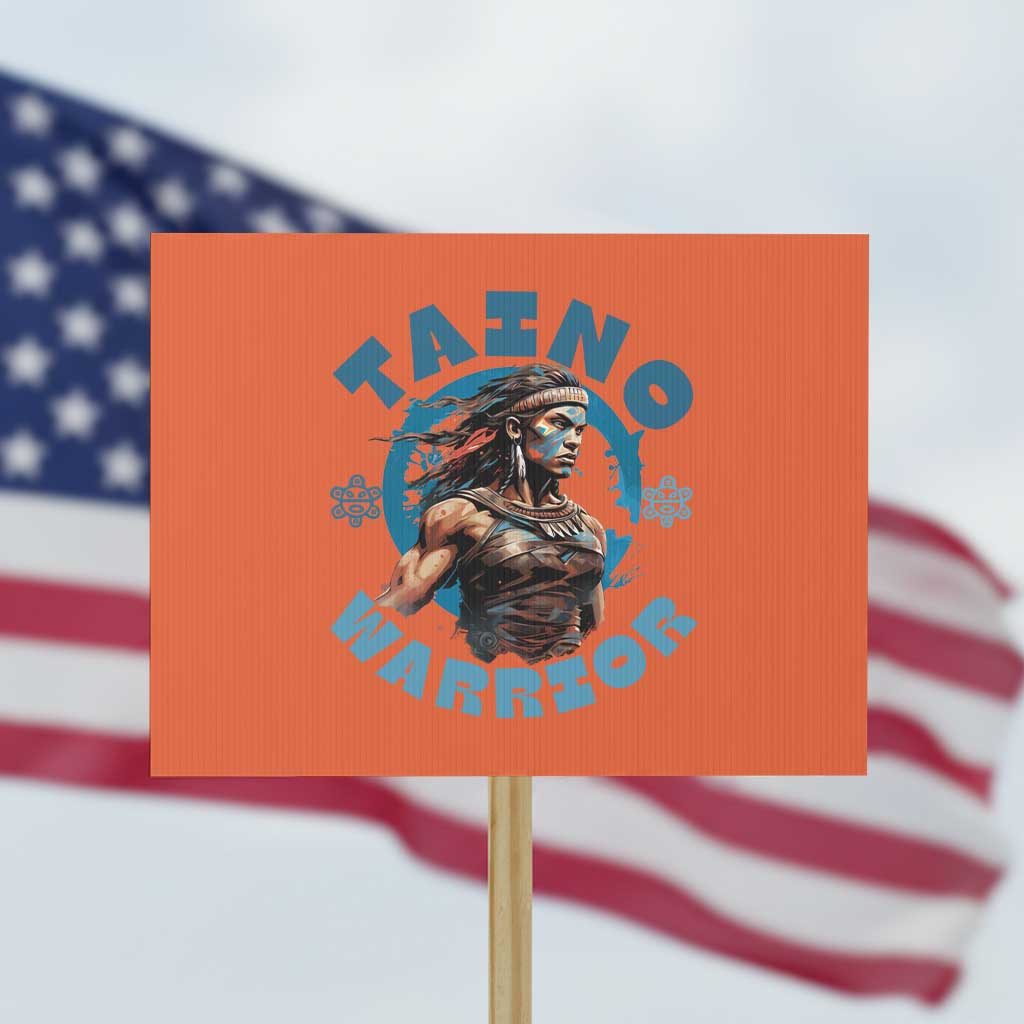 Taino Warrior Boricua Boriken Pride Indigenous Puerto Rican Protest Sign - Wonder Print Shop