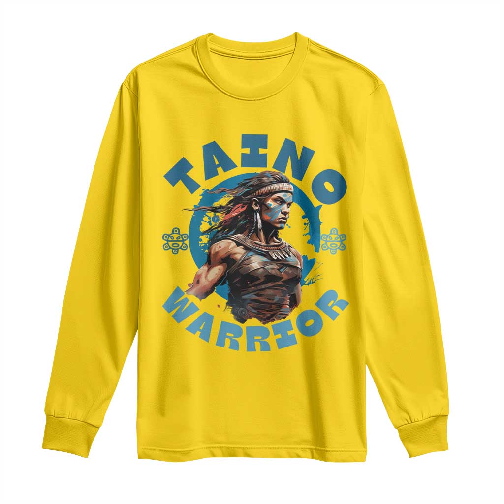 Taino Warrior Boricua Boriken Pride Indigenous Puerto Rican Long Sleeve Shirt - Wonder Print Shop
