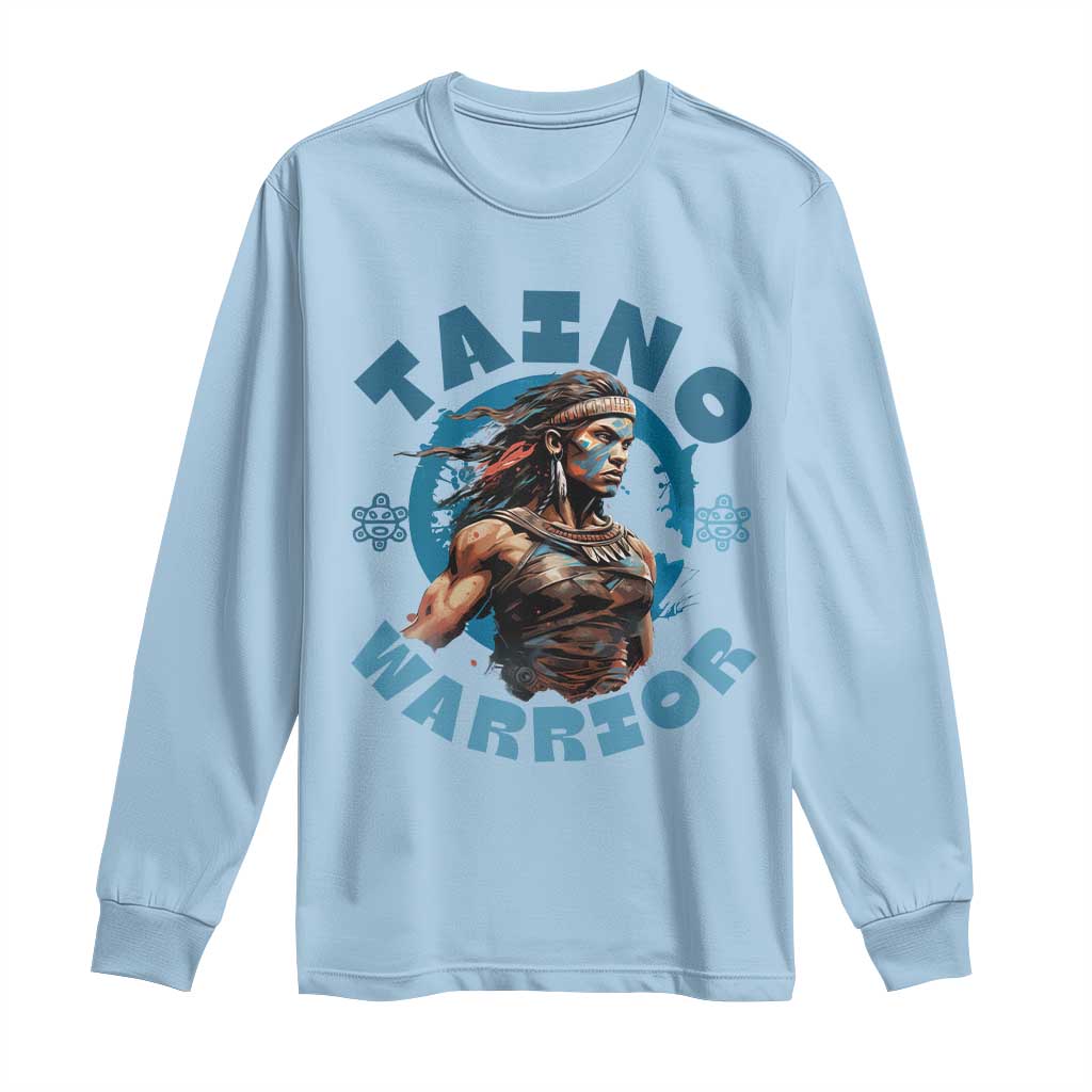 Taino Warrior Boricua Boriken Pride Indigenous Puerto Rican Long Sleeve Shirt - Wonder Print Shop