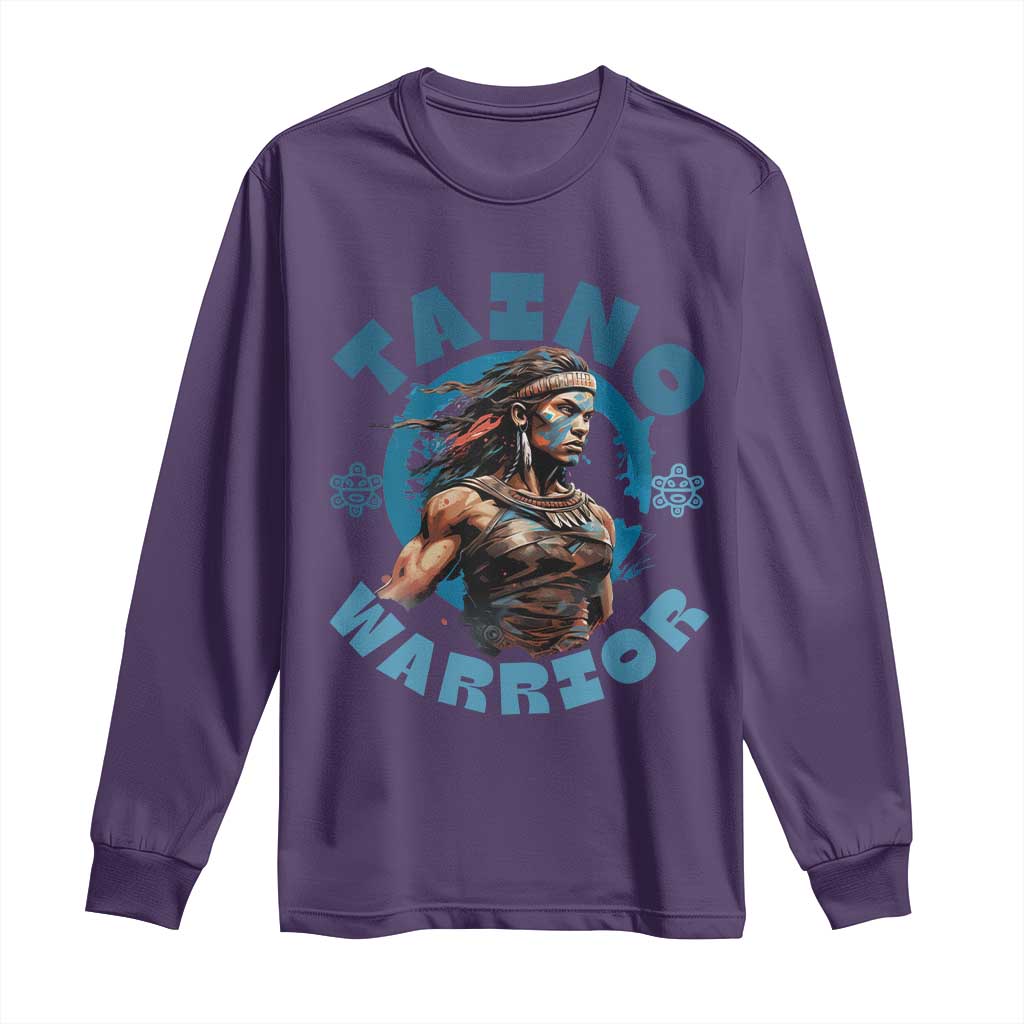 Taino Warrior Boricua Boriken Pride Indigenous Puerto Rican Long Sleeve Shirt - Wonder Print Shop