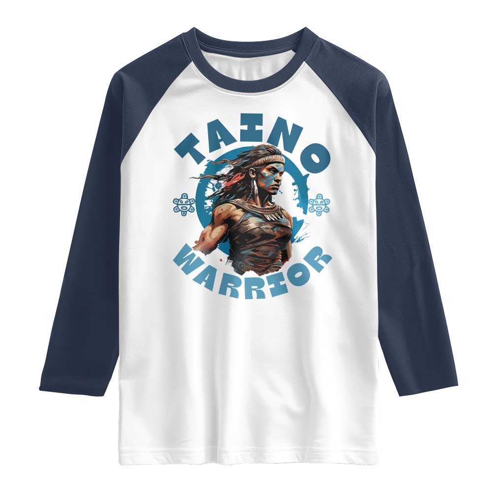 Taino Warrior Boricua Boriken Pride Indigenous Puerto Rican Raglan Shirt - Wonder Print Shop
