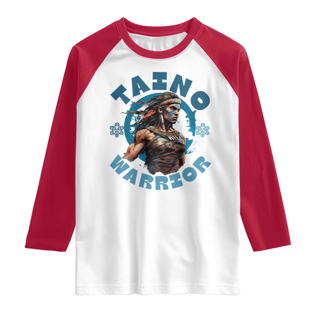 Taino Warrior Boricua Boriken Pride Indigenous Puerto Rican Raglan Shirt - Wonder Print Shop
