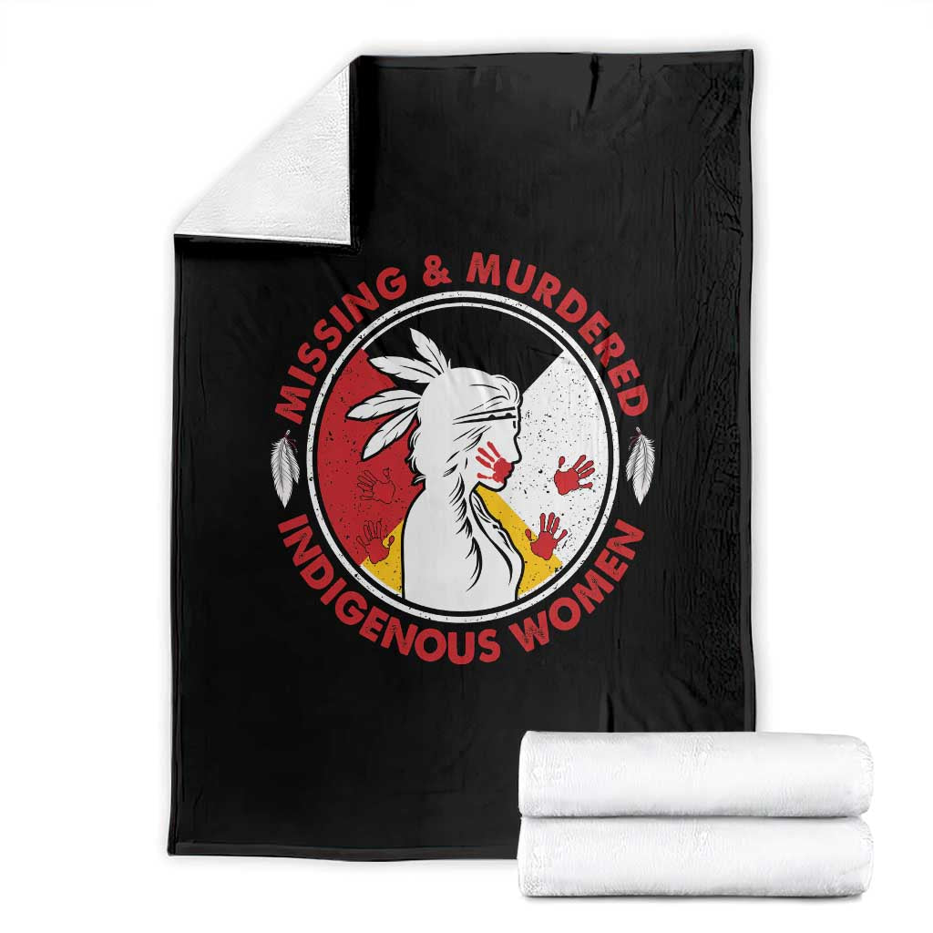 MMIW Missing and Murdered Indigenous Women Red Hand Throw Blanket - Wonder Print Shop