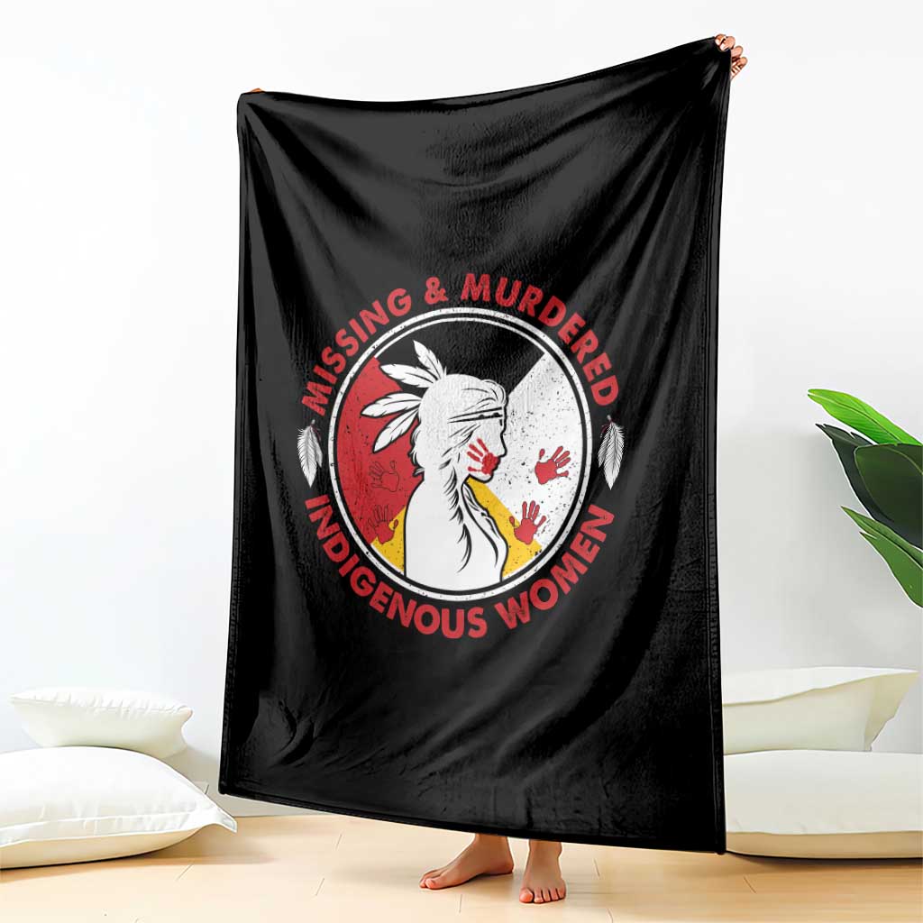 MMIW Missing and Murdered Indigenous Women Red Hand Throw Blanket - Wonder Print Shop