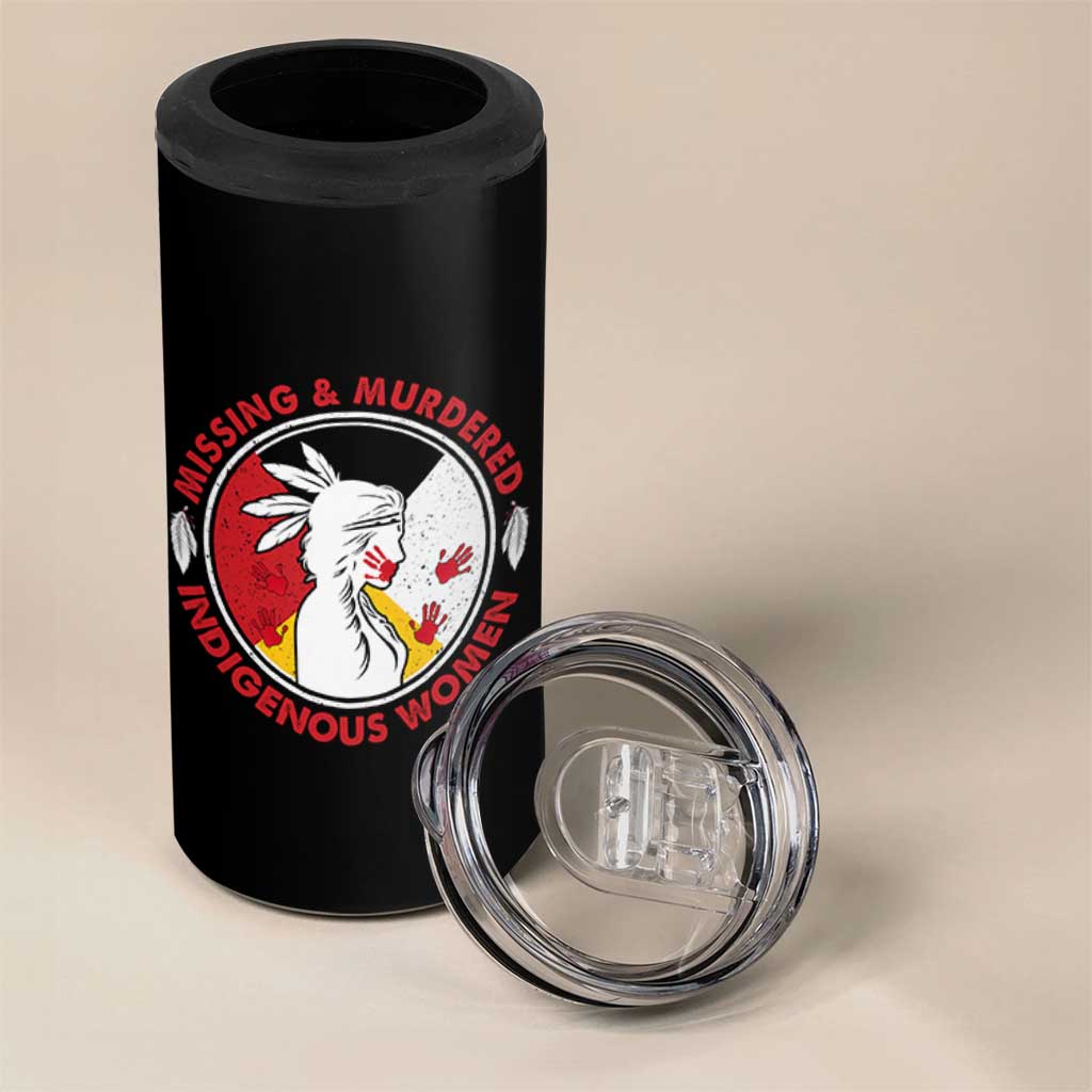 MMIW Missing and Murdered Indigenous Women Red Hand 4 in 1 Can Cooler Tumbler