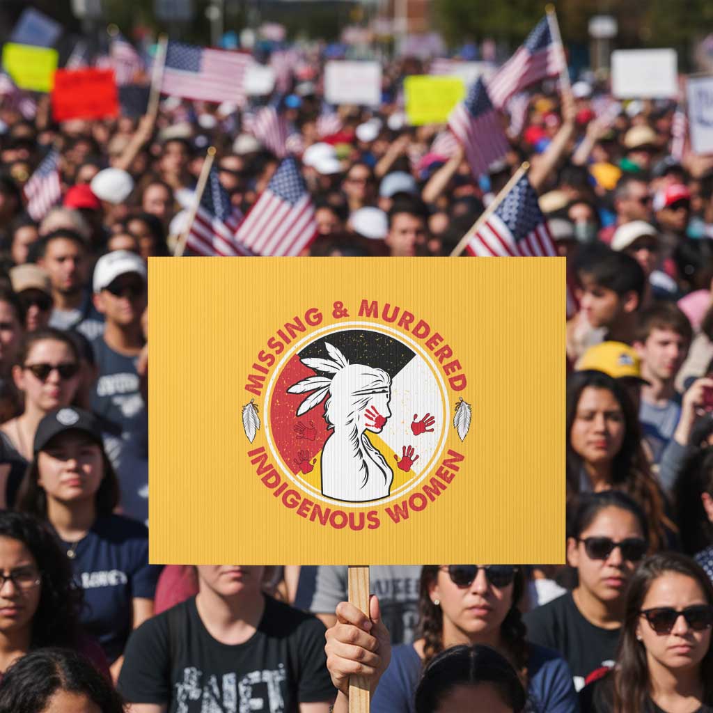 MMIW Missing and Murdered Indigenous Women Red Hand Protest Sign - Wonder Print Shop
