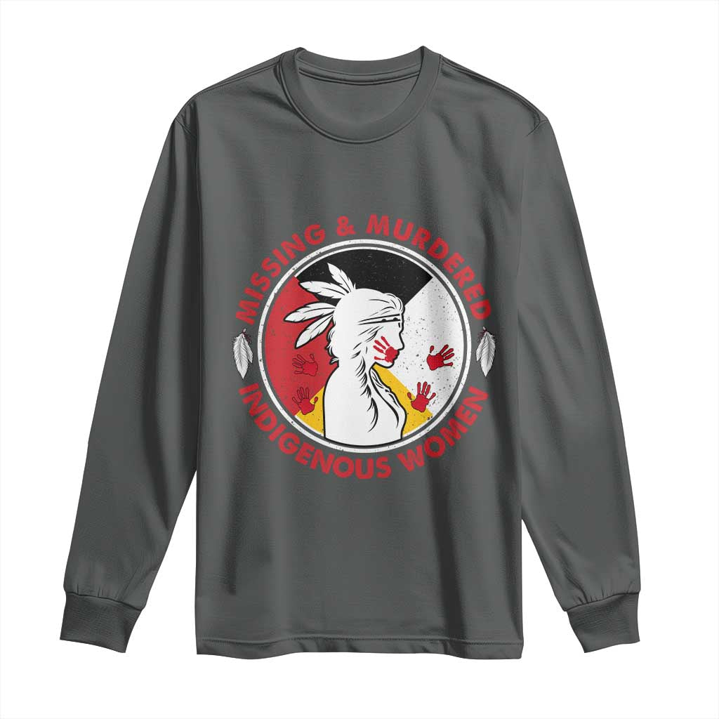 MMIW Missing and Murdered Indigenous Women Red Hand Long Sleeve Shirt - Wonder Print Shop
