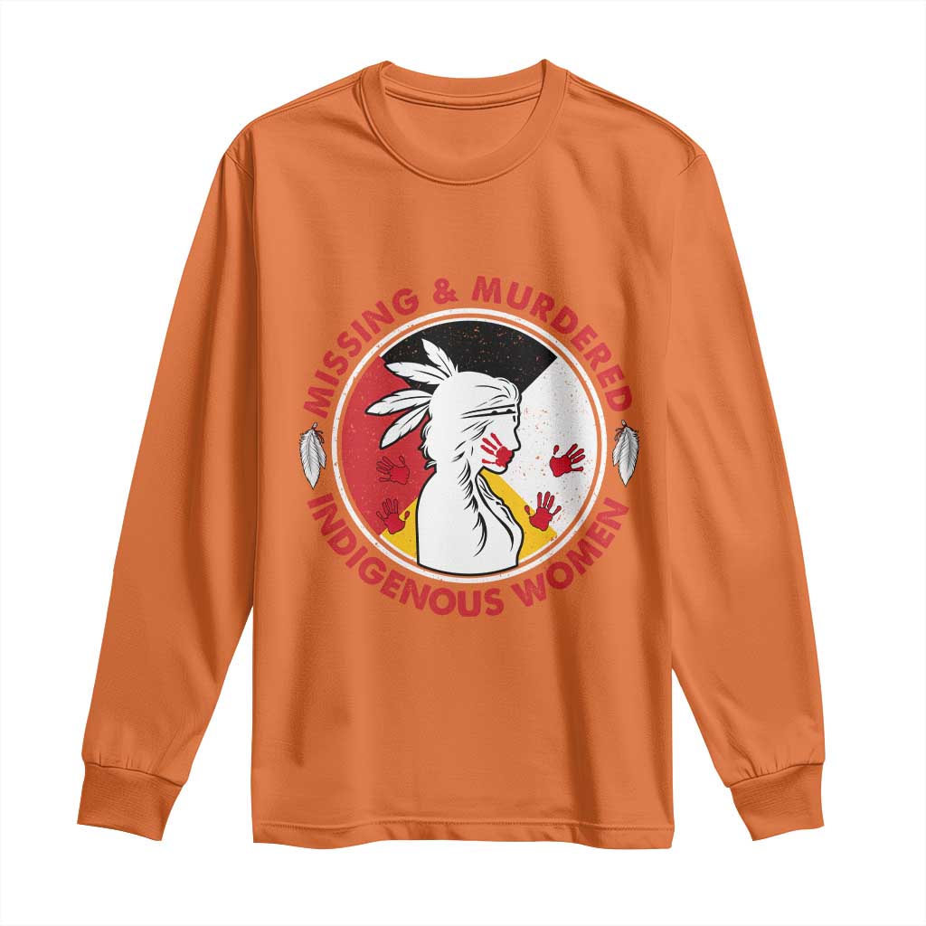 MMIW Missing and Murdered Indigenous Women Red Hand Long Sleeve Shirt - Wonder Print Shop
