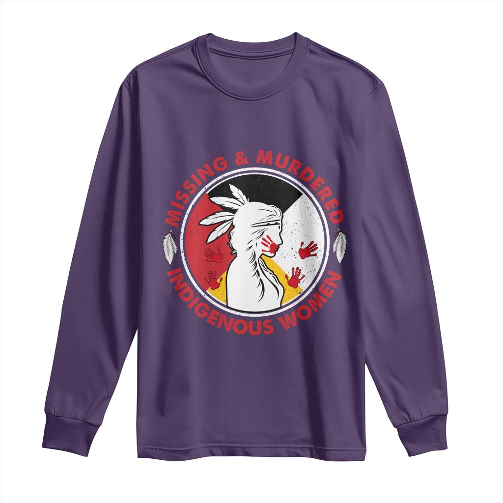MMIW Missing and Murdered Indigenous Women Red Hand Long Sleeve Shirt - Wonder Print Shop