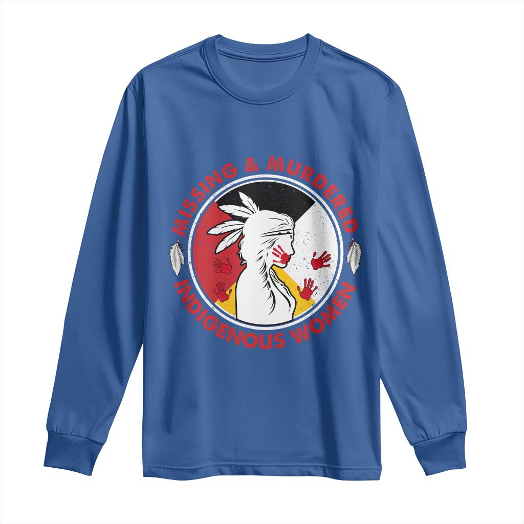 MMIW Missing and Murdered Indigenous Women Red Hand Long Sleeve Shirt - Wonder Print Shop