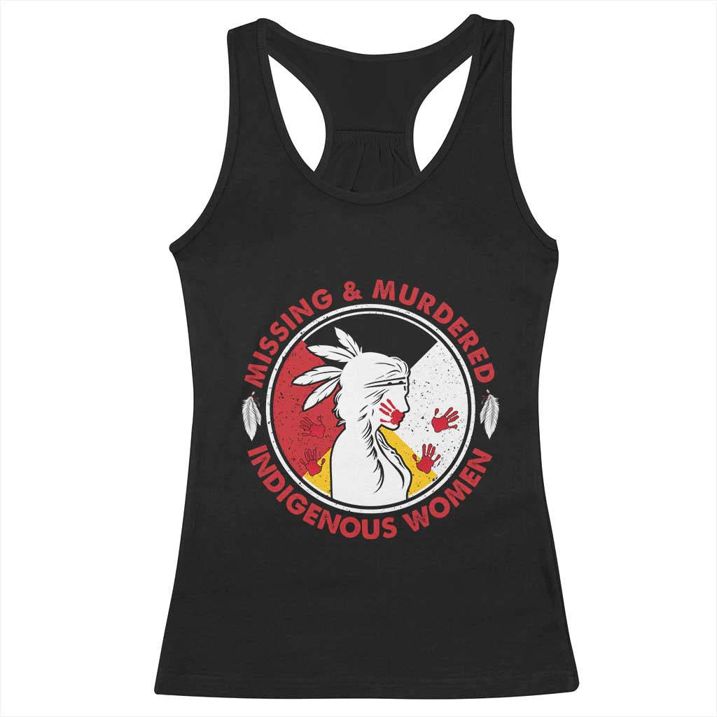 MMIW Missing and Murdered Indigenous Women Red Hand Racerback Tank Top - Wonder Print Shop