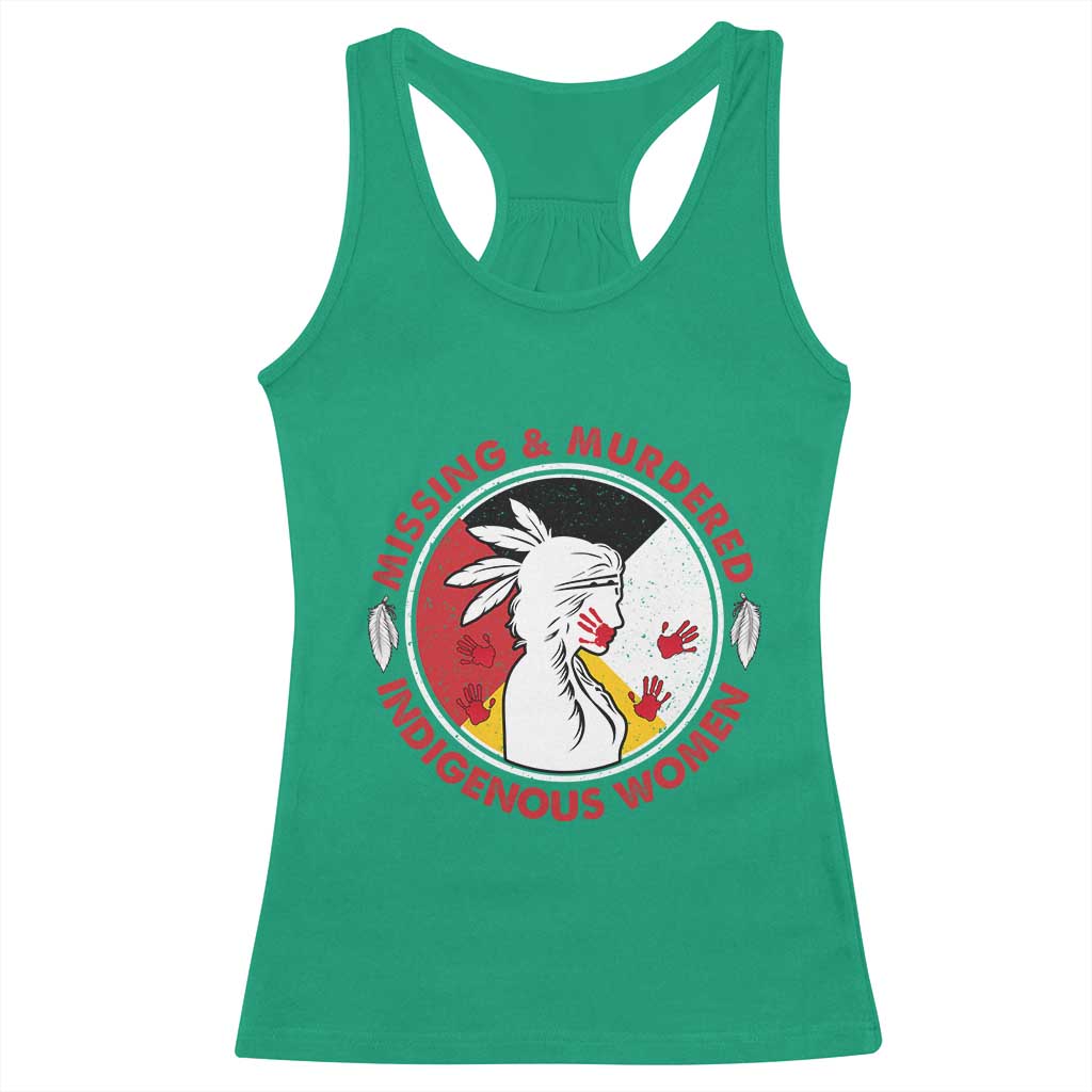 MMIW Missing and Murdered Indigenous Women Red Hand Racerback Tank Top - Wonder Print Shop