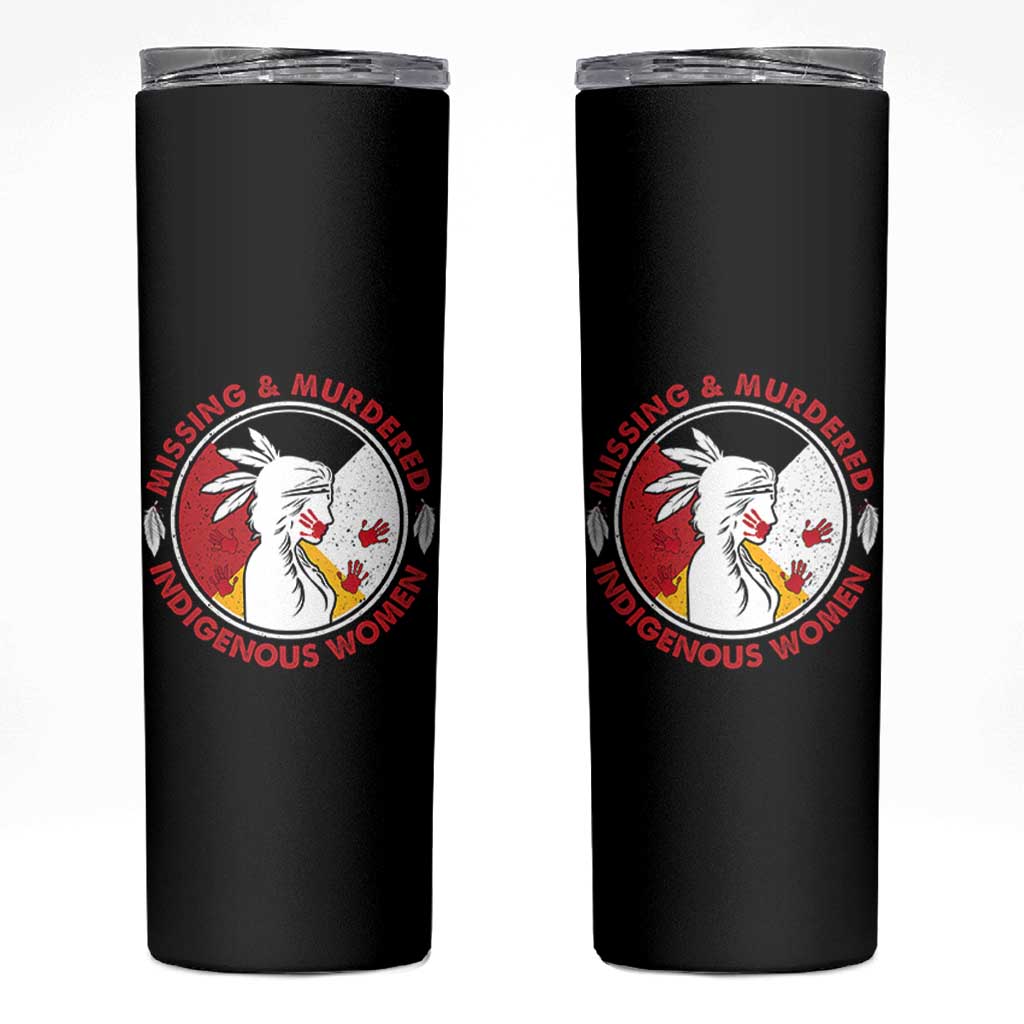 MMIW Missing and Murdered Indigenous Women Red Hand Skinny Tumbler