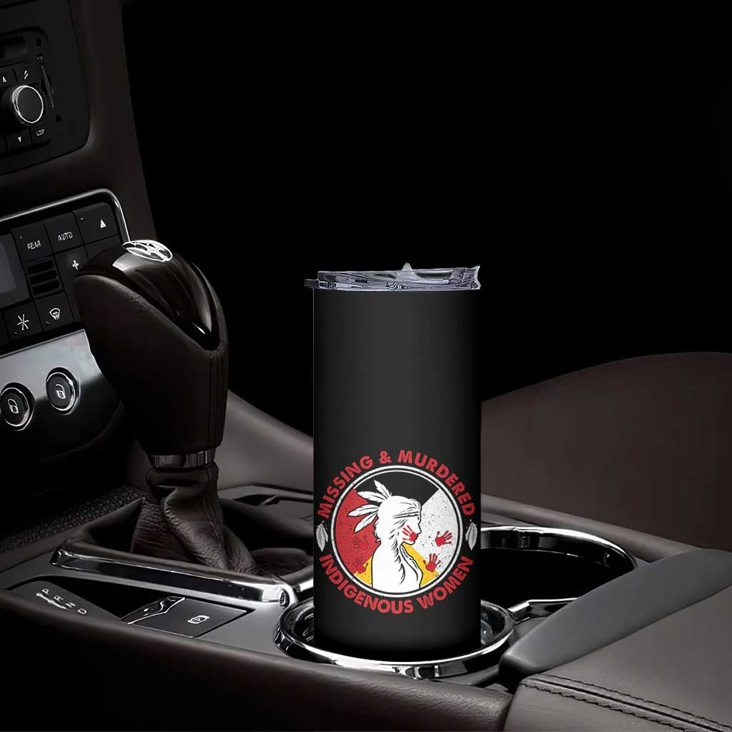 MMIW Missing and Murdered Indigenous Women Red Hand Skinny Tumbler