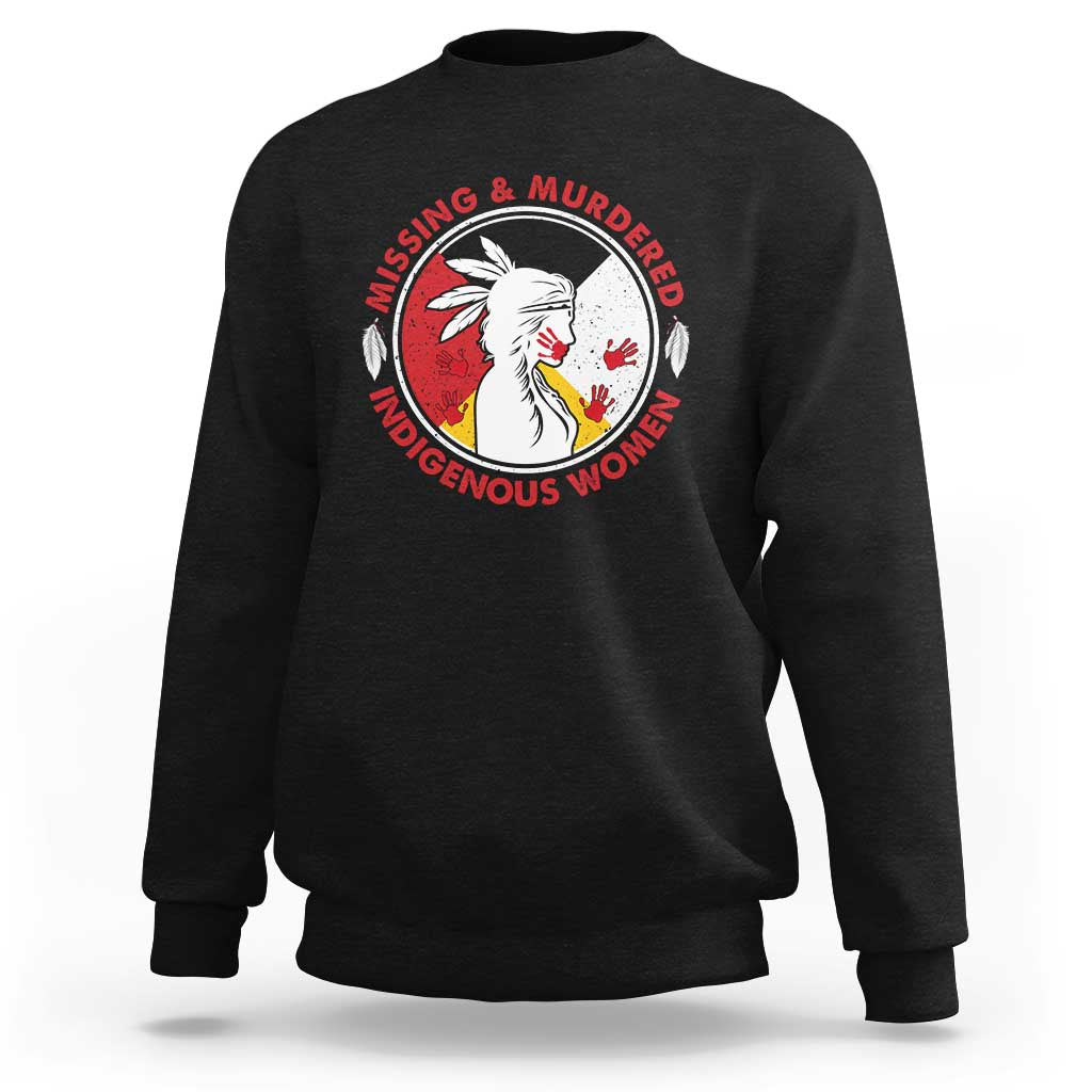 MMIW Missing and Murdered Indigenous Women Red Hand Sweatshirt - Wonder Print Shop