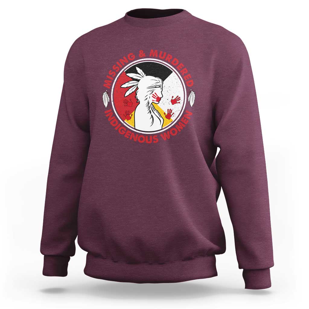 MMIW Missing and Murdered Indigenous Women Red Hand Sweatshirt - Wonder Print Shop
