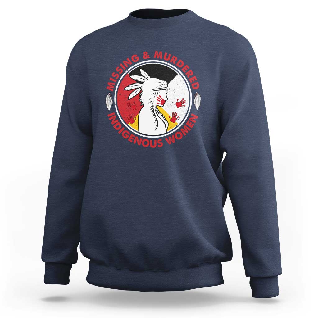 MMIW Missing and Murdered Indigenous Women Red Hand Sweatshirt - Wonder Print Shop