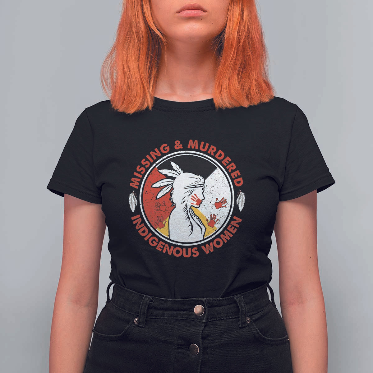 MMIW Missing and Murdered Indigenous Women Red Hand T Shirt For Women - Wonder Print Shop