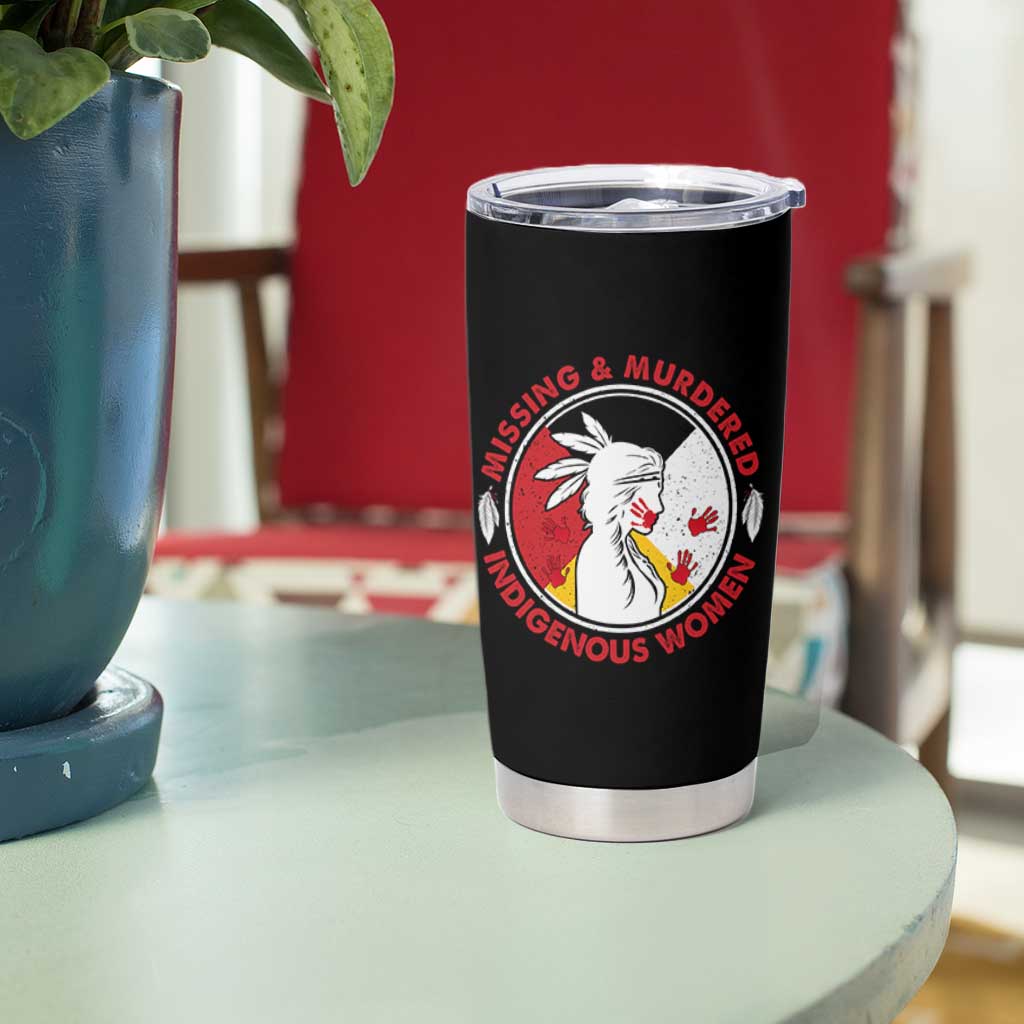MMIW Missing and Murdered Indigenous Women Red Hand Tumbler Cup