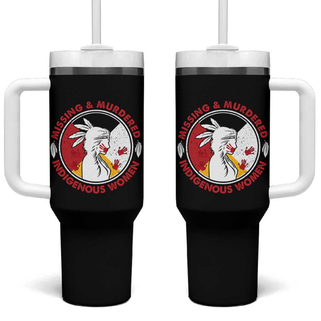 MMIW Missing and Murdered Indigenous Women Red Hand Tumbler With Handle