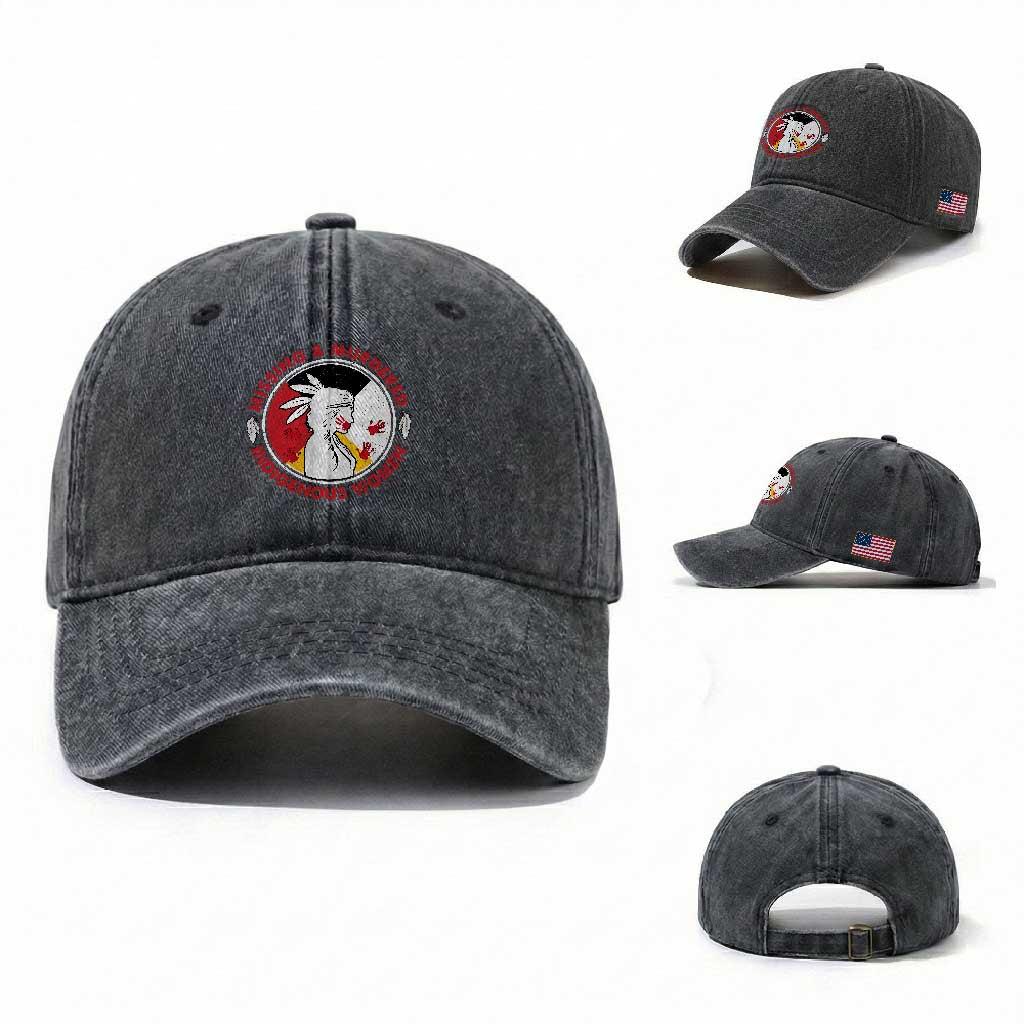 MMIW Missing and Murdered Indigenous Women Red Hand Washed Cotton Baseball Cap