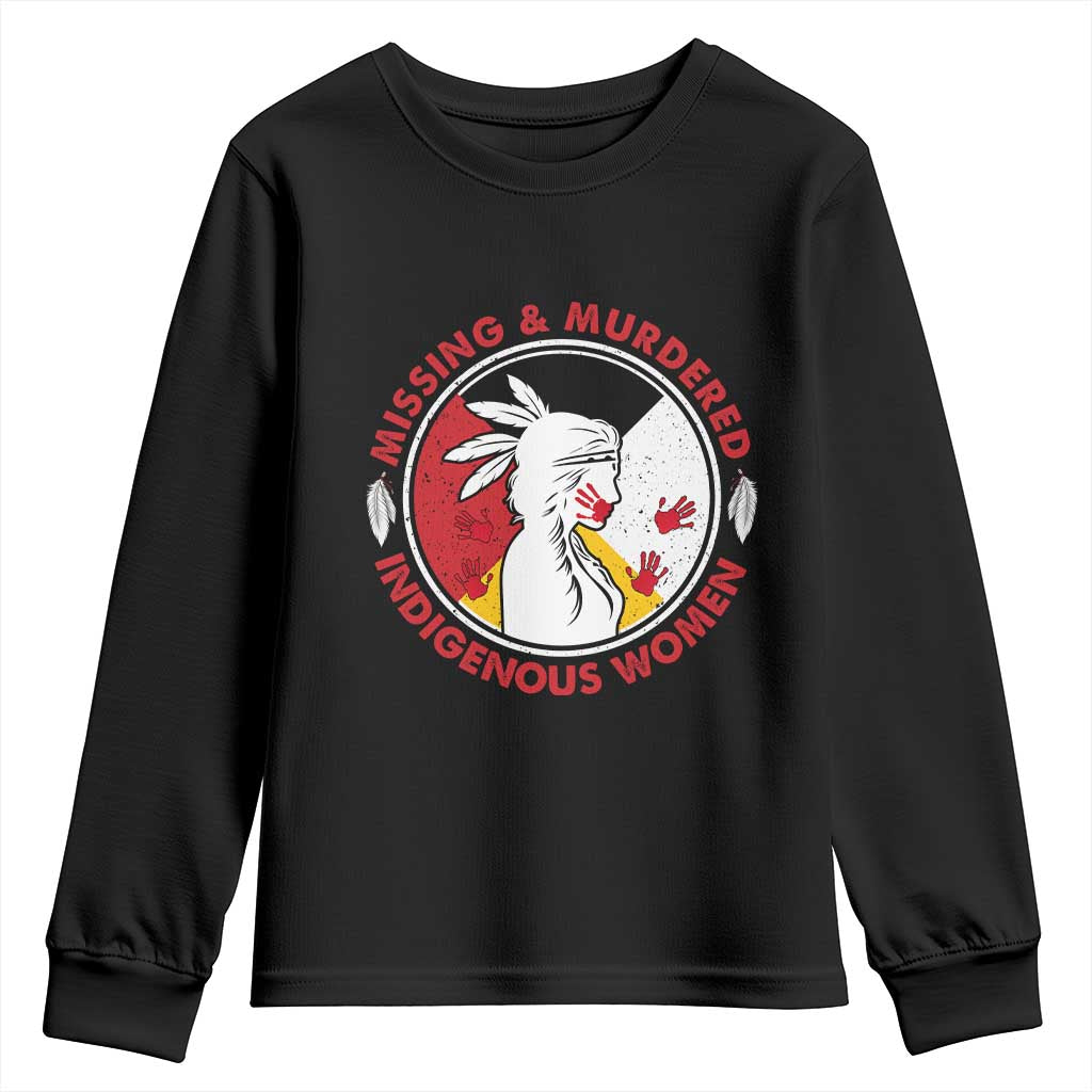 MMIW Missing and Murdered Indigenous Women Red Hand Youth Sweatshirt - Wonder Print Shop