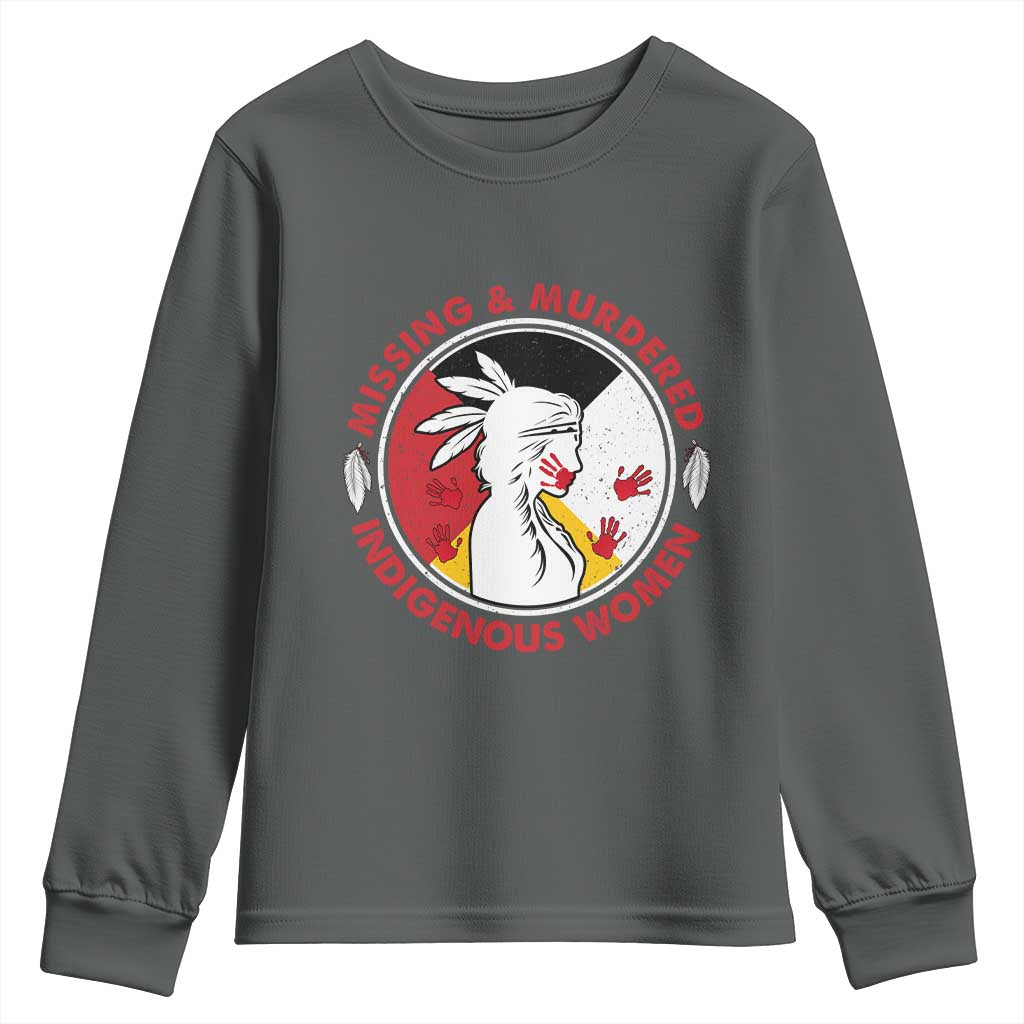 MMIW Missing and Murdered Indigenous Women Red Hand Youth Sweatshirt - Wonder Print Shop