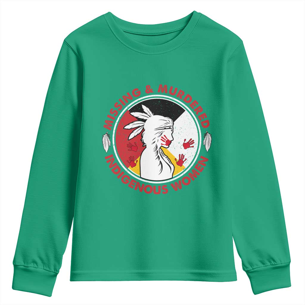 MMIW Missing and Murdered Indigenous Women Red Hand Youth Sweatshirt - Wonder Print Shop