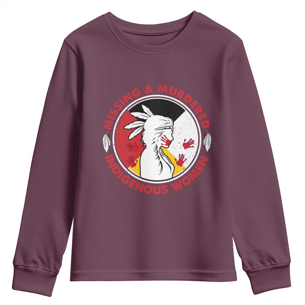 MMIW Missing and Murdered Indigenous Women Red Hand Youth Sweatshirt - Wonder Print Shop