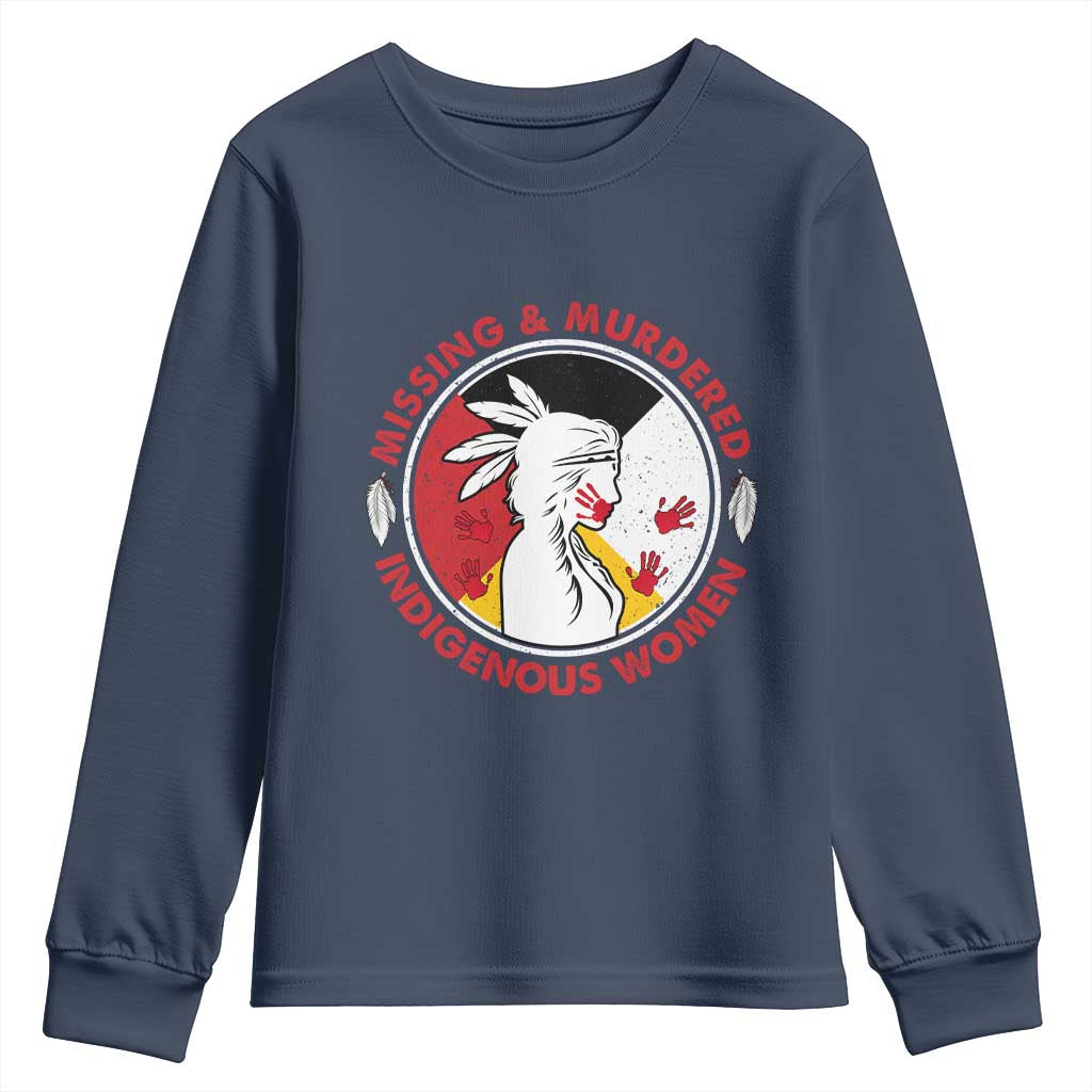 MMIW Missing and Murdered Indigenous Women Red Hand Youth Sweatshirt - Wonder Print Shop