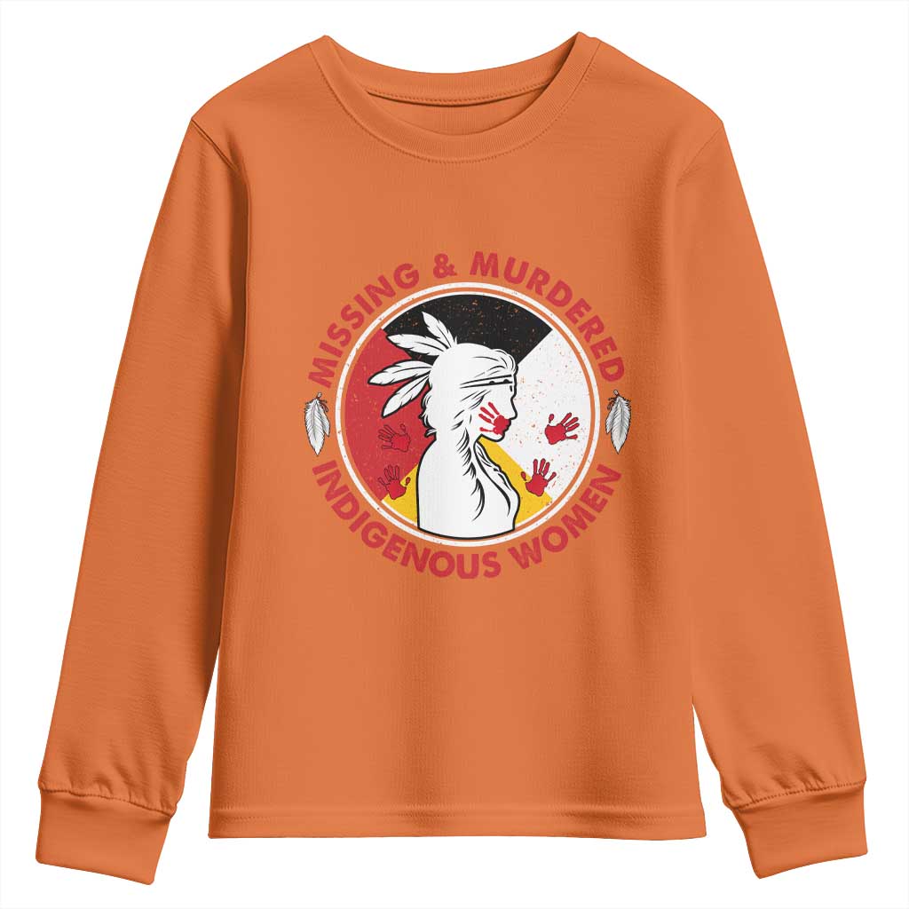 MMIW Missing and Murdered Indigenous Women Red Hand Youth Sweatshirt - Wonder Print Shop