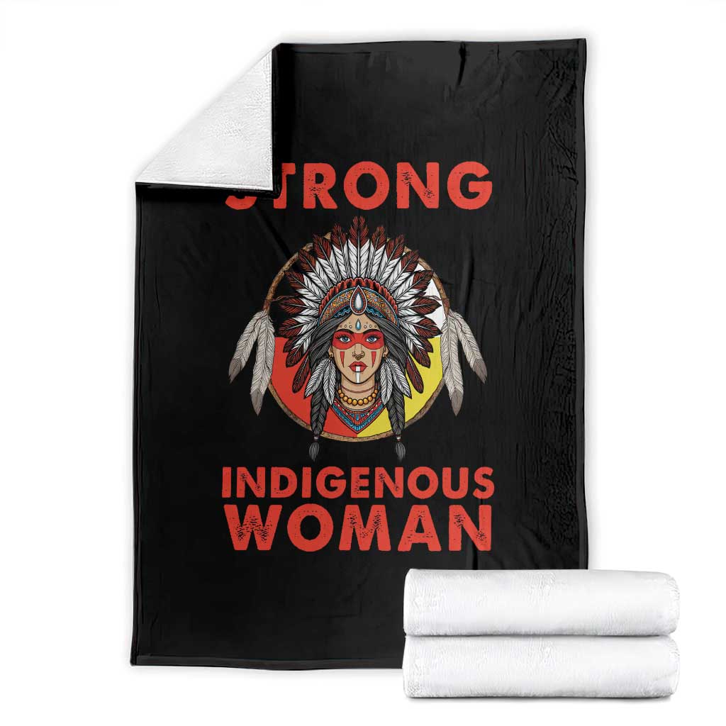 MMIW Native American Strong Indigenous Woman Throw Blanket - Wonder Print Shop