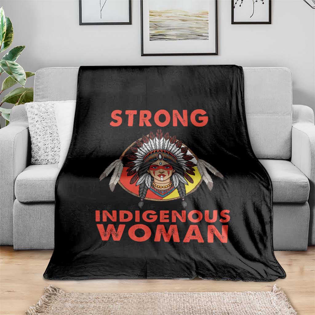 MMIW Native American Strong Indigenous Woman Throw Blanket - Wonder Print Shop