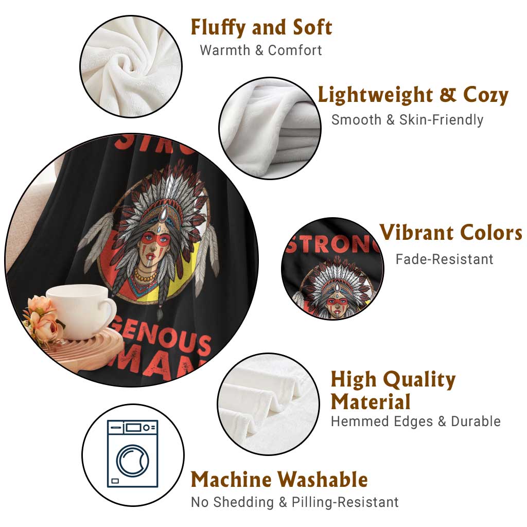 MMIW Native American Strong Indigenous Woman Throw Blanket - Wonder Print Shop