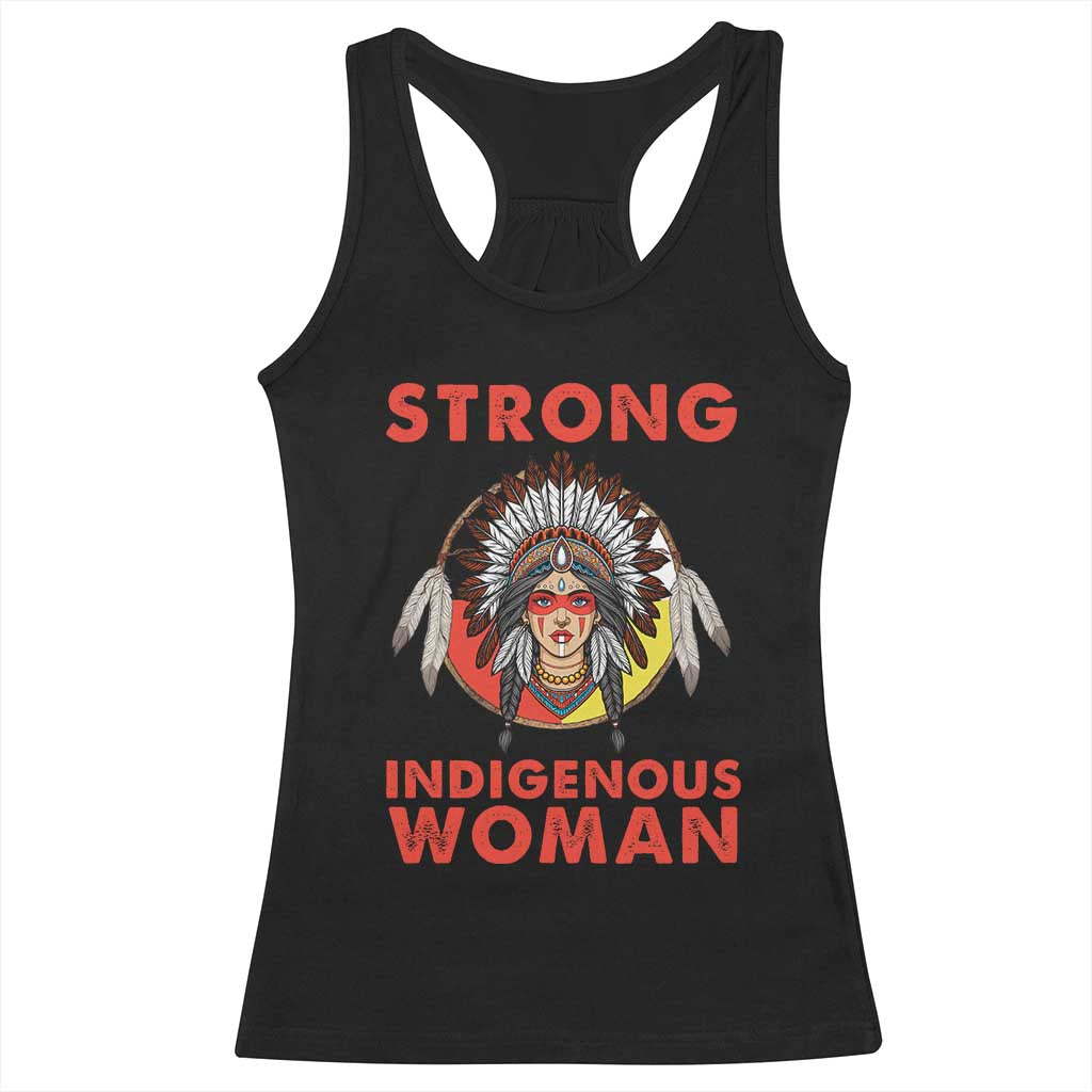 MMIW Native American Strong Indigenous Woman Racerback Tank Top - Wonder Print Shop