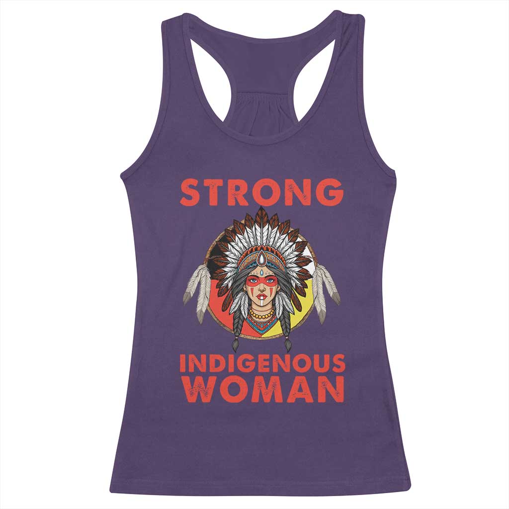 MMIW Native American Strong Indigenous Woman Racerback Tank Top - Wonder Print Shop