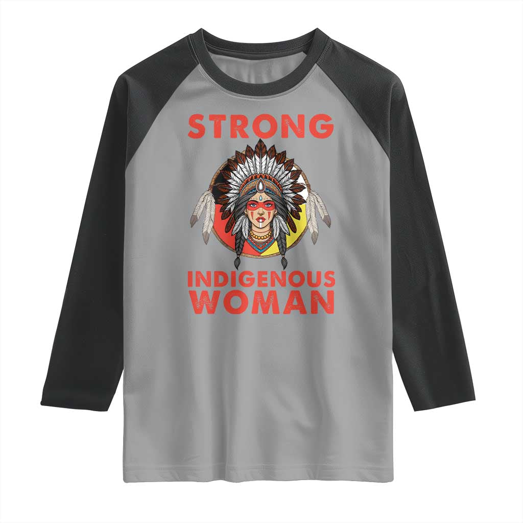 MMIW Native American Strong Indigenous Woman Raglan Shirt - Wonder Print Shop