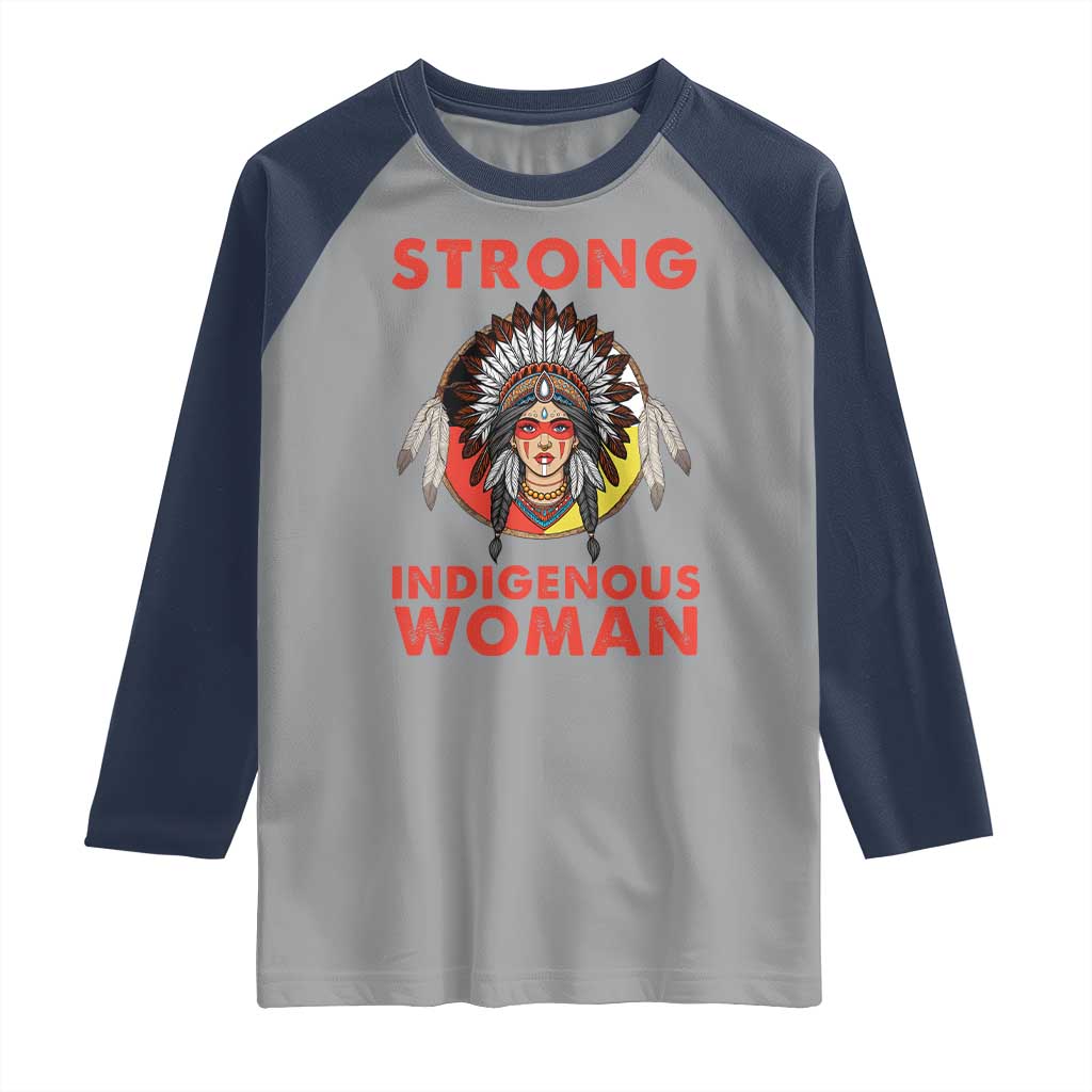 MMIW Native American Strong Indigenous Woman Raglan Shirt - Wonder Print Shop