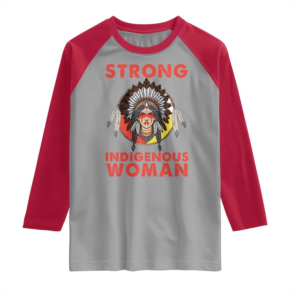MMIW Native American Strong Indigenous Woman Raglan Shirt - Wonder Print Shop
