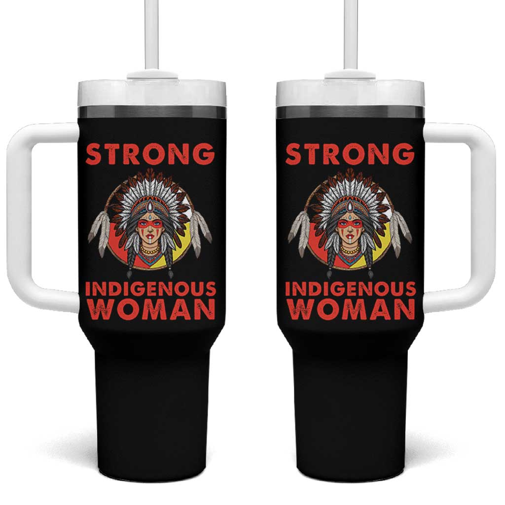 MMIW Native American Strong Indigenous Woman Tumbler With Handle