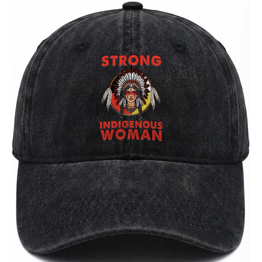 MMIW Native American Strong Indigenous Woman Washed Cotton Baseball Cap