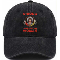 MMIW Native American Strong Indigenous Woman Washed Cotton Baseball Cap